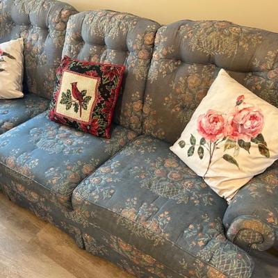 Sofa and throw pillows