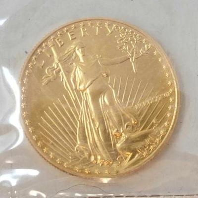 #1206 â€¢ 1987 1oz. Fine Gold $50 Dollar Eagle Coin

