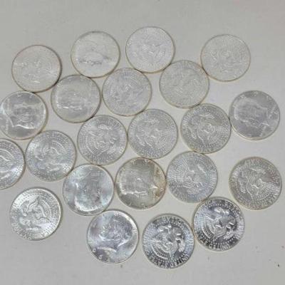 #1400 â€¢ (22) 1964 90% Silver Kennedy Half Dollars
