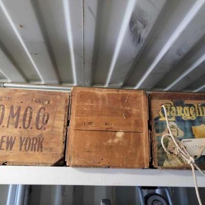 #4040 â€¢ 3 Vintage Wooden Crates
