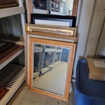 #4070 â€¢ 3 Mirrors and 2 Framed Artworks
