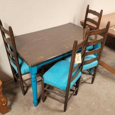 #2032 â€¢ Teal Accent Table & Chairs
