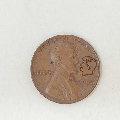 #1506 â€¢ 1966 Lincoln Penny Counterstamped Kennedy
