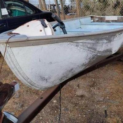#50 â€¢ 12' K-Craft Aluminum Boat with Sears Outboard Motor with Trailer
