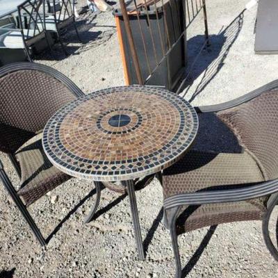 #80116 â€¢ Concrete Patio Table with 2 Chairs
