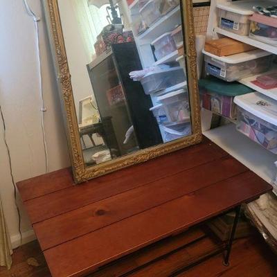 Antique mirror and frame