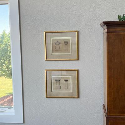 Lot #7 - Pair of Two Framed and Matted Architectural Prints from the Bombay Company