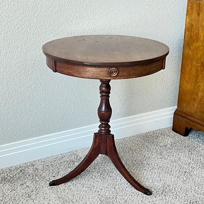 Lot #5 - 1950's Round Drum Table with Claw Feet- 22
