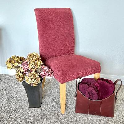 Lot #44 - Upholstered Accent Chair- Textured Velvet in Dusty Pink, 13