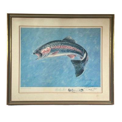 Donald Moss (1920-2010) Personalized Signed & Numbered Trout Print | Signed with personal message and small drawing, and numbered...