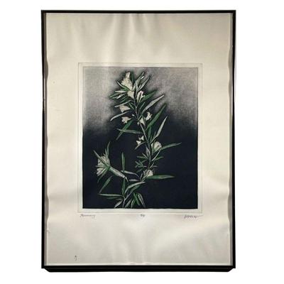 Rosemary Print | Signed and numbered 4/99 Rosemary print. 14.5 x 17.5in sight. - l. 23 x h. 30 in
