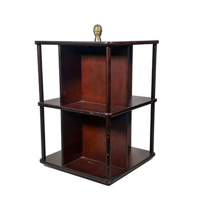 Revolving Bookcase | Small Four-sided Resolving Bookcase with brass knob on top. - l. 13 x w. 13 x h. 20.5 in.
