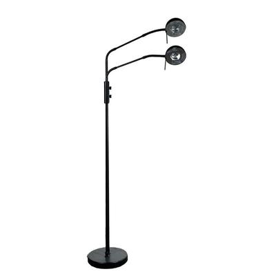 Modern Black Floor Lamp | Adjustable dimmer double lights. Sleek look in black. - h. 60 x dia. 10 mm (Dia. is base)
