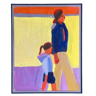 MICHELE KATEN (21st Century) | Mother with child 11.5 x 9 in., sight. Oil on paper. No apparent signature with artist's label on verso. -...