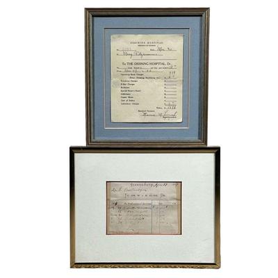 Antique Doctors Receipt | Receipt for professional services to Dr. W. J. K. Kline dated 1887. 5.25 x 3.75in sight. - l. 10.5 x h. 8.5 in 