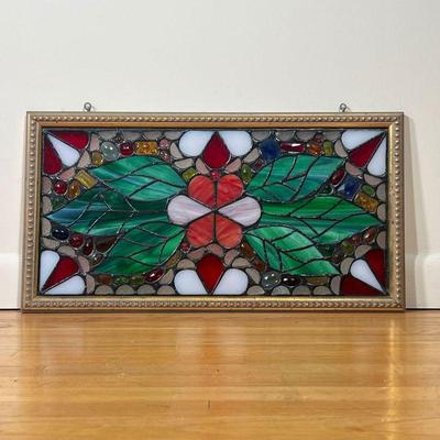 Leaded Stained Glass | In frame. - l. 25 x h. 13 in 