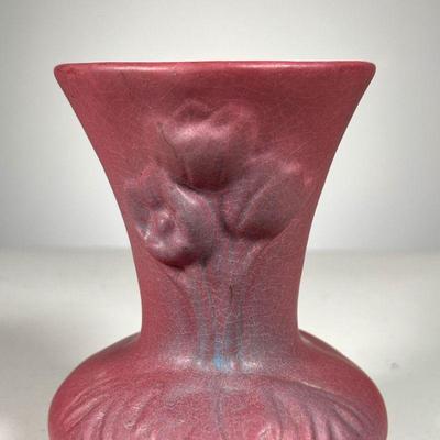 VAN BRIGGLE VASE | Small Vase in rose. Marked Van Briggle Colo Spgs. AA. - h. 5 x dia. 4 in 