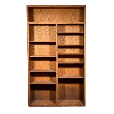 Oak Bookcase | Oak Bookcase with nine adjustable shelves. - l. 48 x w. 12.5 x h. 84 in 