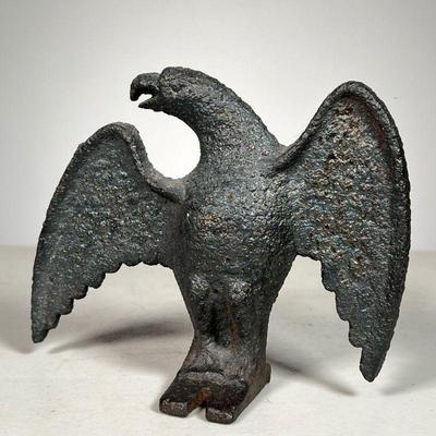 Iron Snow Eagle | Antique Cast Iron Snow Eagle on old black paint. - l. 6 x w. 2 x h. 5.25 in 