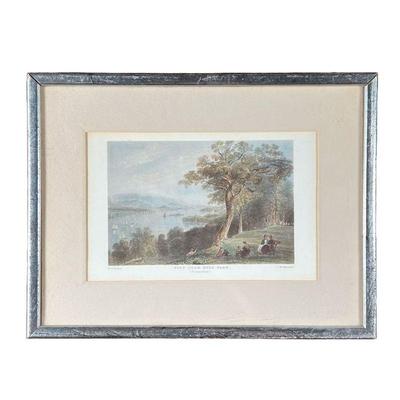 W.H. Bartlett Print Of Hudson River | Titled â€œViews from Hyde Parkâ€ 8.5 x 5.5in sight. - l. 12.75 x h. 9.75 in 
