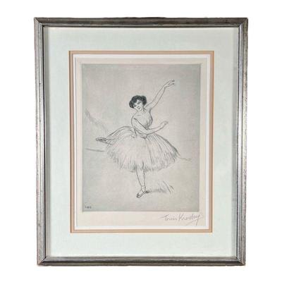 Louis Kronberg (1872-1965) Signed Ballerina Etching | â€œDancing ballerinaâ€ etching signed in pencil in lower right corner. 9 x 12in...
