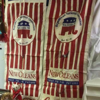 1988 national republican convention banners two sided 