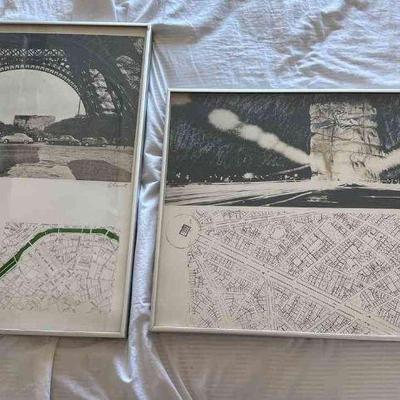 TOI125 - Two Framed Project Maps Of Paris 