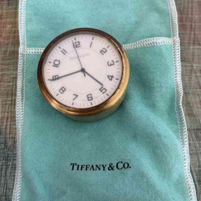 TOI113 Tiffany And Co. Brass Travel Alarm Clock