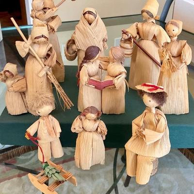 Vintage corn husk doll collection