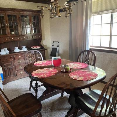Dining table and hutch 