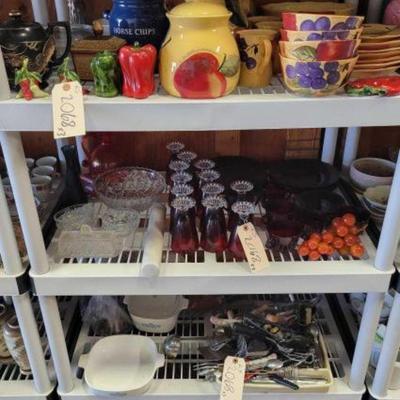 #2068 â€¢ Dinner Ware, Corning Ware, Salt and Pepper Shakers
