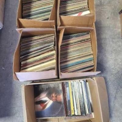 #1044 â€¢ 5 Assorted Boxes of Vinyl Records
