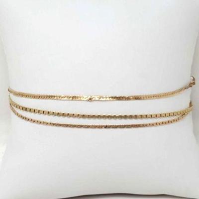 #206 â€¢ (3) 14k Gold Chain Bracelets, 3g
