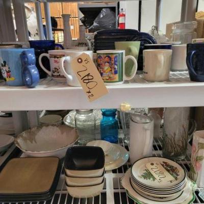 #2180 â€¢ Cookie Jar, Coffee Mugs, Glassware

