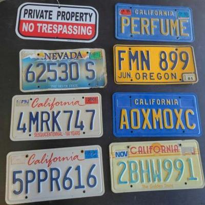 #2018 â€¢ 6 License Plates, Private Property Sign
