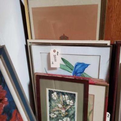 #3020 â€¢ 8 framed paintings and artwork
