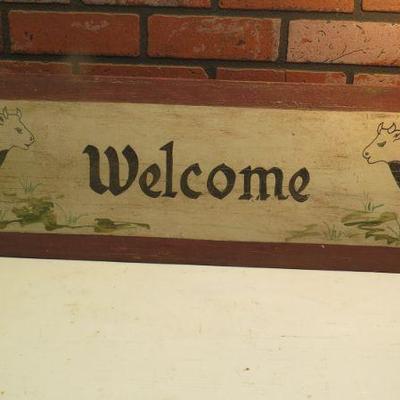 Vintage Welcome Cow Sign $50