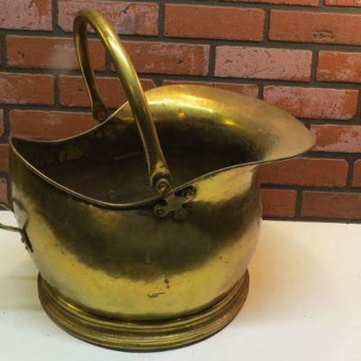 Large Brass Fireplace Bucket - $25