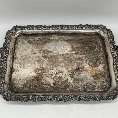 Large Heavy Silver Plate Tray - 96 Oz!

