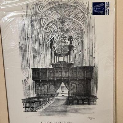 Judges Kingâ€™s College Chapel Cambridge Print 1910-1984

