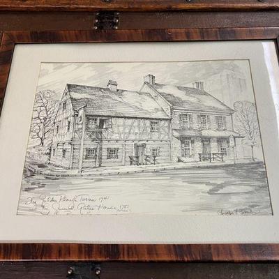 Charles H. Overly The Golden Plough Tavern 1741 And The General Gates House 1751 Print
