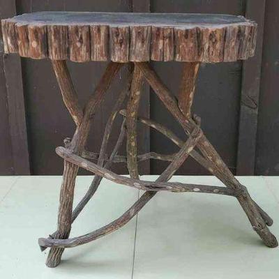 Antique Adirondack-Style Twig Table
