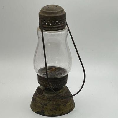 Antique Skater's Lantern With Clear Glass Globe
