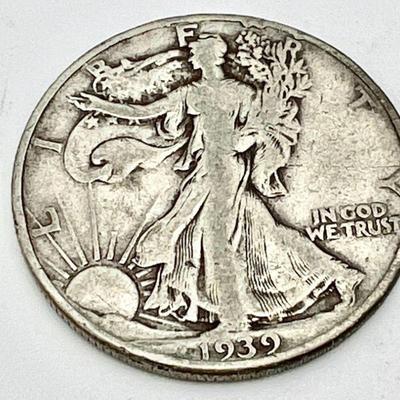1939 Silver Walking Liberty Half Dollar Coin
