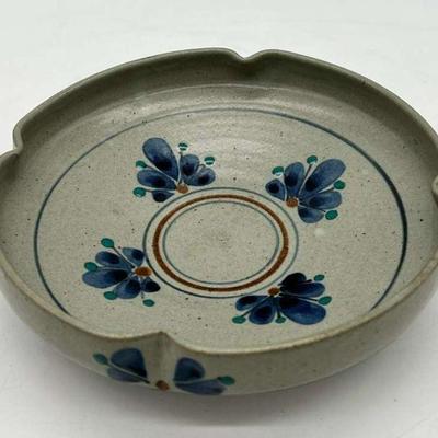 Ceramic Bowl With Flower Design signed WW
