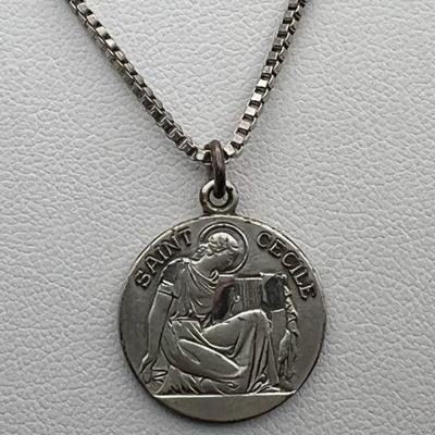 Sterling Silver Saint Cecile Pendant
