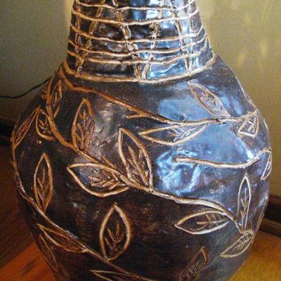 Very Unique Signed LG Pottery Vase