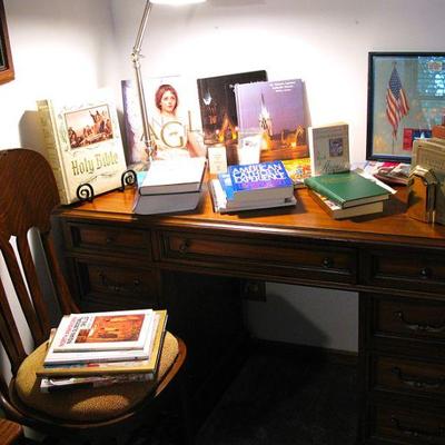 Vintage Desk / Antique Chair / Books