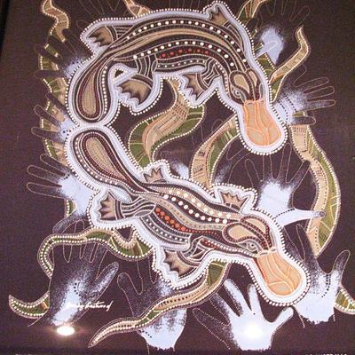 Danny Eastwood Aboriginal Art Australia Platypus Mother & Child Playing