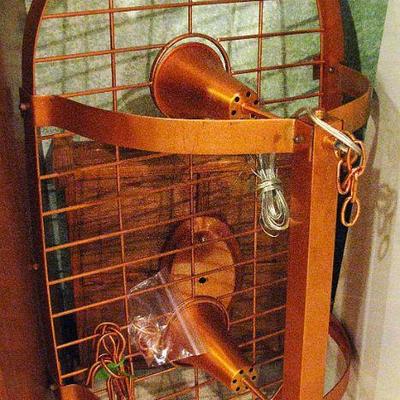 Copper Plated Hanging Pot Light Fixture - Ready to hang